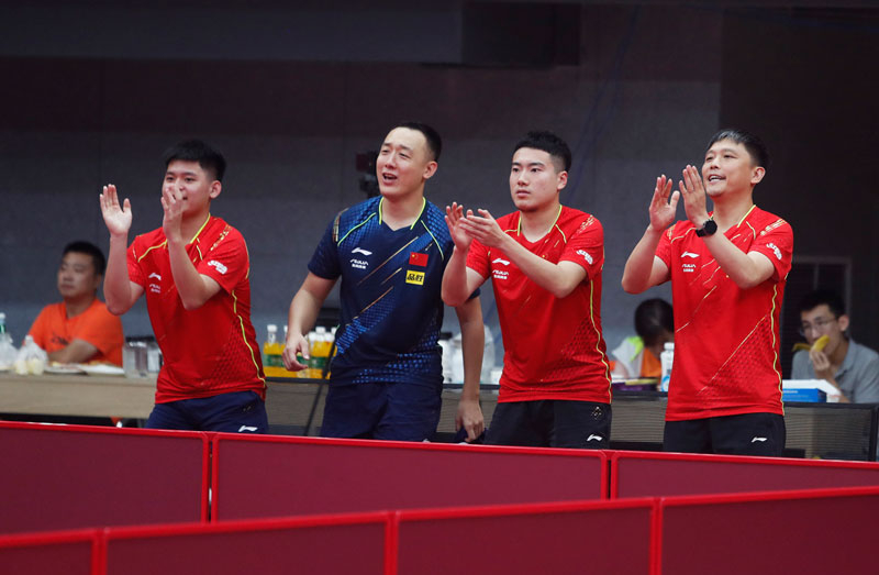 国乒热身赛团体开战，奥运阵容获两连胜